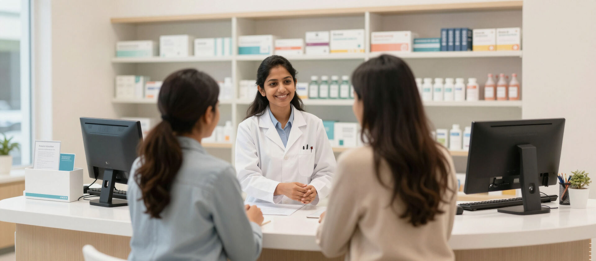 Pharmacist consulting with a patient about their GLP-1 medication plan